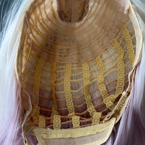 Extra Long Platinum Blonde/Pink Ombré Cosplay Synthetic Wig main image 8